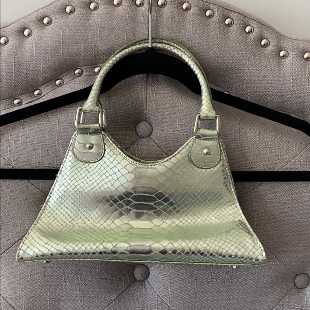 Via Spiga green scale purse